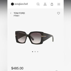 Tom Ford Black Square Sunglasses with Gradient Gray Lenses